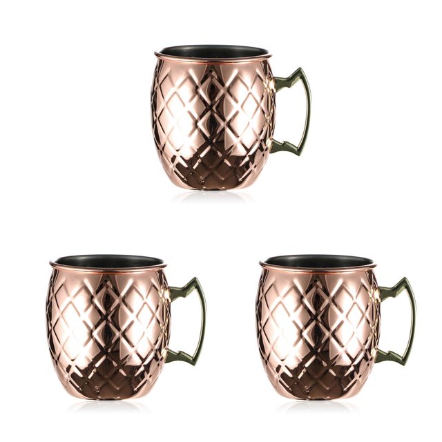 Matsuzay Taza de acero inoxidable de 550ml para agua, vino, café, taza para beber con asa, tazas de gran capacidad, lavable, para viajes, bronce No.01 3piezas Matsuzay CBP192718
