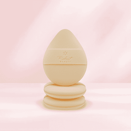 Radiant Beauty Powder Puff – Liquids Powders Makeup Applicator Puffs Teardrop Shape Velvet Beige