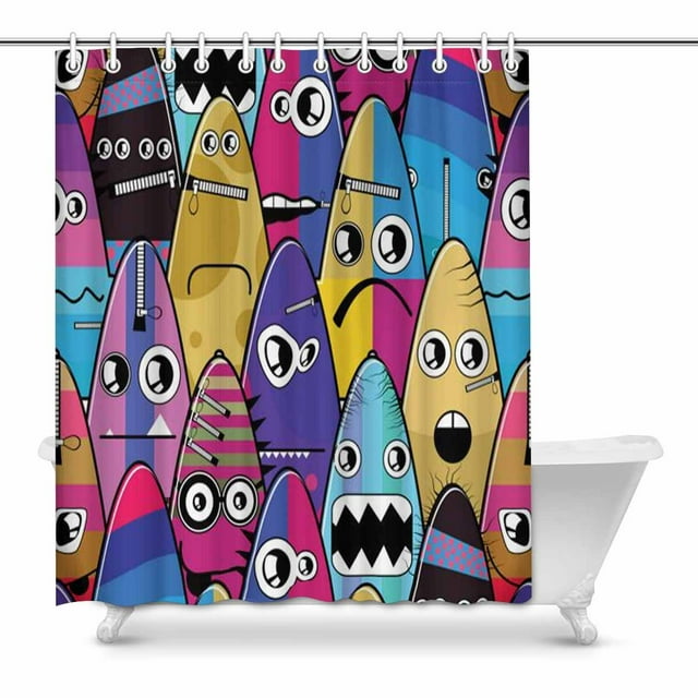 MKHERT crazy colorful Monsters Bathroom Shower Curtain 60x72 inch ...