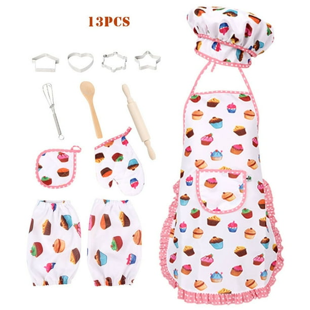 Xihbxyly Paletas No Reclamadas Juego de 13 Piezas de Chef para Niños, Kit de Cocina y Repostería, Juguetes para Juegos de Rol y Disfraces.