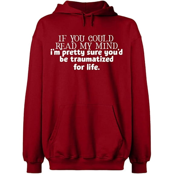 Unisex Hoodie Sweatshirt, If You Could Read My Mind, Slim Fit, Long Sleeve Sweater - Antiquee Cherry Small