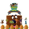 Set of Acrylic Scooby Doo Happy Birthday Cake Topper, Scooby-Doo Cake Topper, Scooby Doo Themed Bday Party Decoration ( 7Pcs )