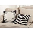 thumbnail image 2 of Fennco Styles 20-inch Kilim Design Down Filled Throw Pillow, Black and White (White ), 2 of 2