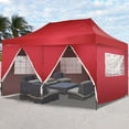thumbnail image 2 of Ainfox 10x20 Heavy Duty Pop up Canopy Tent with Weighted Sandbags,Outdoor Shade Instant Folding Event Gazebo with Wheeled Bag,Red, 2 of 8