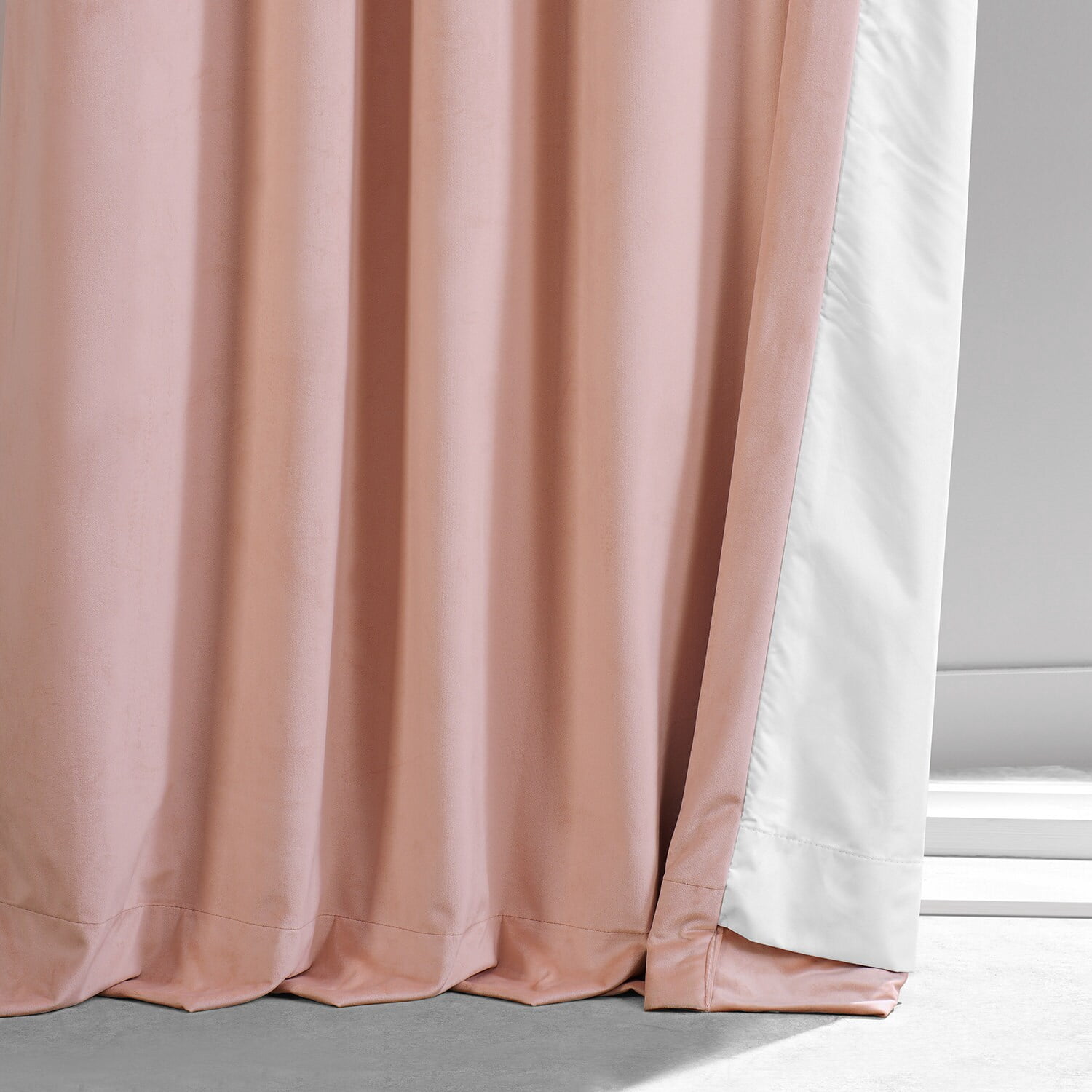 HPD Half Price Drapes Signature Apricot Blossom Plush Velvet Hotel Blackout Curtain (1 Panel), Apricot Blossom, 50W X 84L