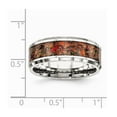 thumbnail image 2 of Stainless Steel Polished With Red Simulated Opal 8mm Mens Ring - Size 8, 2 of 2