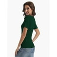 thumbnail image 5 of Womens Tops Crew Neck Summer Short Sleeve Casual Slim Fitted Tshirt, 5 of 6