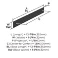 thumbnail image 5 of Amerock Ladera 12 inch (305mm) Center-to-Center Rectangle Matte Black Appliance Pull Backplate, 5 of 6