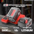 thumbnail image 2 of Batería FORBETER 18V 5.0Ah Paquete de 2 con Cargador 110V, 2 of 8