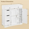 thumbnail image 2 of Yaheetech Free-Standing Floor Cabinet with Drawers and Doors for Bathroom,White, 2 of 9