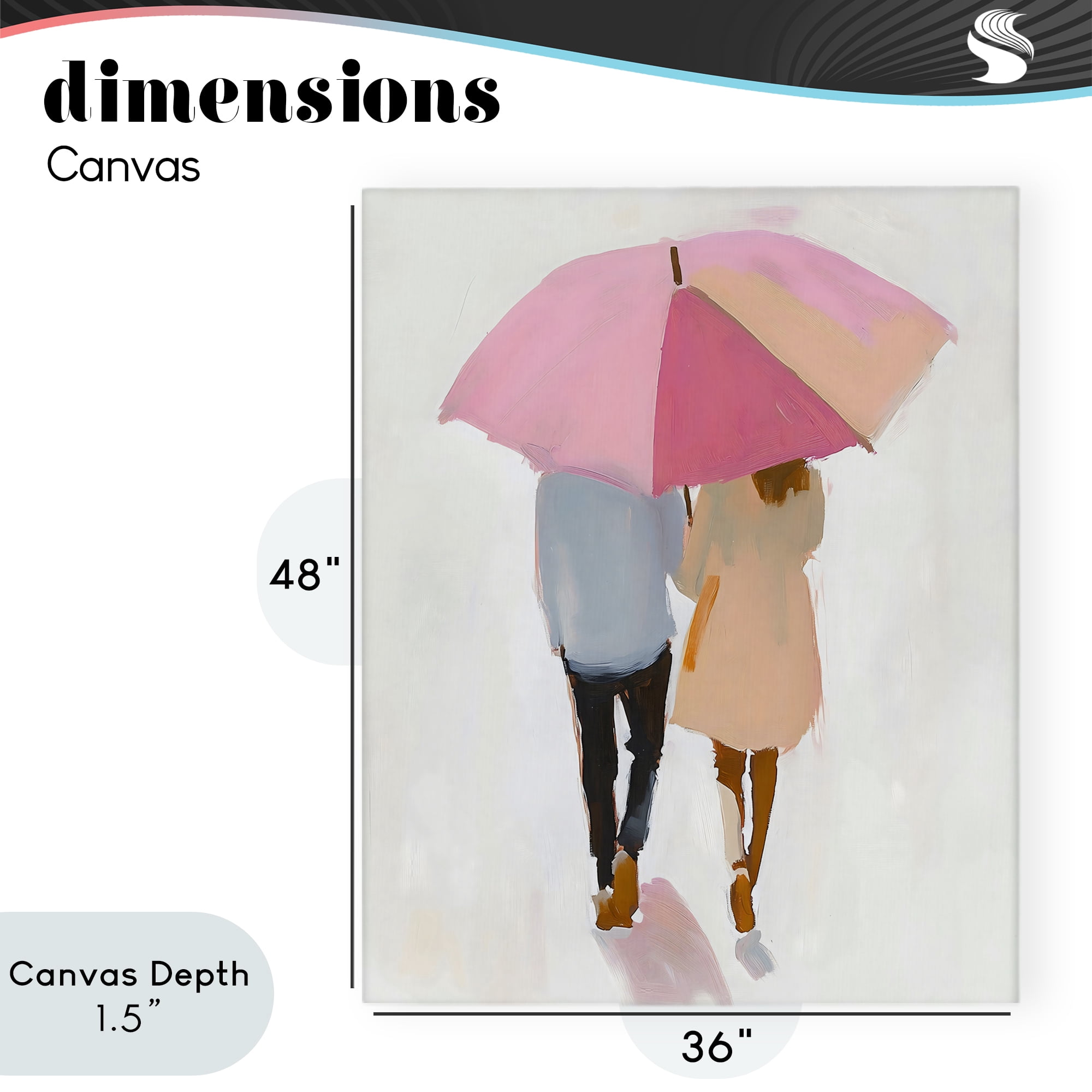 Stupell Industries Couple Stroll Under Umbrella Canvas Wall Art, design by The Prints Vibe