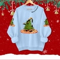 thumbnail image 3 of TTUHYWXI Christmas Sweatshirts for Women Christmas Cat Sweater Xmas Long Sleeve Shirts Holiday Crewneck Pullover Tops (Sky Blue, S), 3 of 6