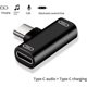 thumbnail image 4 of 3 Ports Double TypeC Adapter TypeC Male To Dual TypeC Female For Smartphones Headphone Adapter Black, 4 of 5