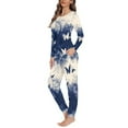 thumbnail image 2 of SCRAWLGOD Butterfly Pajamas for Women Set Long Sleeve Pjs for Women Sets 2 Piece Outfits Size XS Crewneck Jogger Pj Sets for Women Lightweight Loungewear Sets, 2 of 6