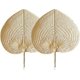 thumbnail image 1 of Abanico de mano de bambú, Abanico de ratán natural, Abanico de mano de hoja de palma tejida, Abanico tejido a mano hecho a mano, Abanico tejido de bambú en forma de corazón, Ventilador de refrigeración de verano Decoración del hogar LingWen 8390615542906, 1 of 1