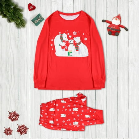 

Matching Family Pajamas Sets Christmas Bear Family Print Top And Pants Sleepwear For Dad