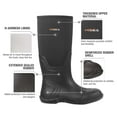 thumbnail image 4 of HISEA Men's Rain Boots Waterproof Durable Insulated Rubber Neoprene Outdoor Hunting Boots for Winter Snow Arctic, 4 of 7
