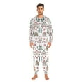 thumbnail image 3 of FORMRS Onesies Pajama for Adults Unisex Hoodie Winter Jumpsuit One Piece Sleepwear, Sizes S-2XL, Beige Nordic Christmas House, 3 of 7
