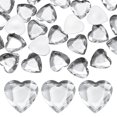 thumbnail image 1 of Paquete de 25 Strass en Forma de Corazón, Pegatinas de Strass de Acrílico de 25 mm para Manualidades/Pintura/Joyería, Gemas Plásticas de Respaldo Plano [Blanco], 1 of 6