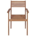 thumbnail image 4 of vidaXL Stackable Garden Chairs with Cushions 6 pcs Solid Teak Wood, 4 of 5