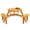 Natural, variant on 6-Person Circular Outdoor Wooden Picnic Table w/ 3 Built-in Benches for Patio,Backyard,Garden-Brown