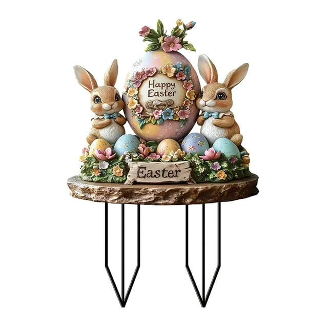Easter Bunny Garden Stake Garden Easter Garden Stake Easter Decoration Retro Easter Bunny Easter Egg Garden Logo Outdoor Easter Decoration Easter Bunny Easter Egg Easter Lo Feeders for Garden Staples