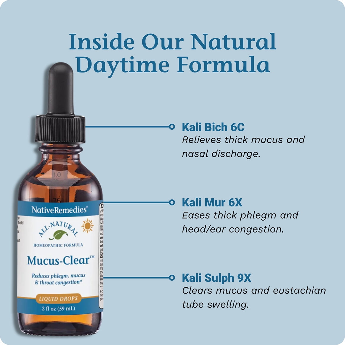 Native Remedies Mucus-Clear ComboPack - 24-Hour Day & Night Mucus Relief - Clears Throat Phlegm, Sinus Pressure & Respiratory Congestion - Fast Acting Lung Support - 4 Fl Oz, 2 Pack