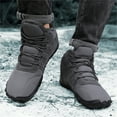 thumbnail image 4 of YOURDIARY Mens Winter Hiking Snow Boots Warm Minimalist Wide Toe Box Zero Drop Sole Outdoor Anti-Slip Ankle Booties, 4 of 8