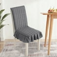 thumbnail image 6 of Quilted Dining Chair Cushion Cover with Ties - Full Coverage Thickened Stool Slipcover Set, Polyester Soft Seat Pad for Office & Home Decor,Gray, 6 of 6