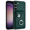 thumbnail image 3 of Compatible for Samsung Galaxy S22 Plus Case with Card Holder, for Galaxy S22 Plus Wallet Case for Women Men with Rotation Ring Stand, Accordion Style PU Leather Shockproof Protection Case, Green, 3 of 7