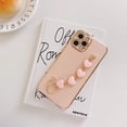 thumbnail image 4 of Compatible with iPhone 13 Pro Max Case 6.7 inch 2021 Release Luxury Plating Soft TPU Case with Love-Heart Strap Bracelet Chain Shiny Cute Pretty Protective Phone Cover for Women Grils Pink, 4 of 11