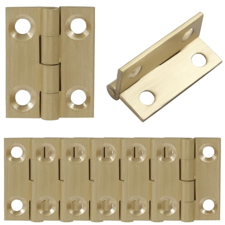 1 Inch Mini Solid Brass Hinges,Brass Cabinet Hinge Small Box Hinges Butt Hinge for Cabinet, Drawer, Wood Box