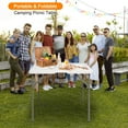 thumbnail image 4 of Ktaxon 34" Folding Table Fold in Half Square Table, Portable Plastic Dining Card Table for Outdoor and Indoor, for Picnic, Party, BBQ, White, 4 of 10