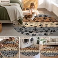 thumbnail image 5 of Round Area Rug 4 Ft, Haze Blue Brown Washable Non-Slip Circle Carpet for Living Room/Bedroom, Rustic Farmhouse Dog Paw Vintage Low-Profile Crawling Mats Collection Rugs for Indoor, 5 of 7