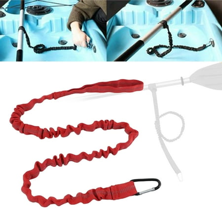 Paddle Leash Fishing Pole Holder Bungee 100cm-150cm Kayak Paddles Keeper Premium Boating Fishing Rods Traction Rope Fixed Accessories Red