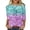 Purple, variant on Graphic Tennis Tees for Women T-Shirts Casual Sequined Round Neck Loose Fit Three Quarter Sleeve Top for Women Green XL