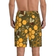 thumbnail image 3 of Bixox Men's Bees and Honeycombs printed lightweight casual shorts, soft sleep shorts with pockets., 3 of 7