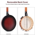 thumbnail image 4 of Kmise, Banjo de 5 cuerdas, juego de banjos de tamaño completo con resonador, cabezal Remo, con 2 llaves de afinación (bolsa para principiantes profesionales), 4 of 5