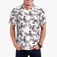 thumbnail image 2 of Balery Bird Printed Men’s Short Sleeve Polo Shirt, Midweight Men's Shirt,Golf Polo shirts -Small, 2 of 8