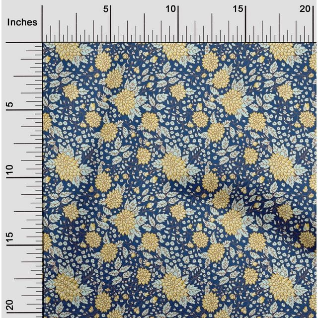 oneOone Cotton Flex Fabric Leaves & Floral Artistic Decor Fabric Printed BTY 40 Inch Wide