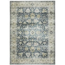 Avalon Home Celeste Washable Vintage Oriental Charcoal/ Gold Indoor Area Rug