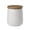 Column-White, variant on VENTOPYR Concrete Outdoor Side Table with Wood Grain Top,Small Jar Shaped Round Accent End Table for Patio, Garden,Black