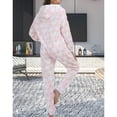 thumbnail image 4 of Defitshape Women's Long Sleeve Hooded Onesie Pajama Fuzzy Fleece Cute Winter Warm Full Zip Adult Onesies Fall Pocket Ribbed Cuffs Footless Cozy One Piece Sleepwear w/ Hood Pink X-Large, 4 of 5