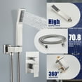 thumbnail image 5 of Cobbe Shower Set,12-inch Rainfall Shower Head with Handheld Sprayer,Shower system for Bathroom Rough-in Valve Body and Trim Included, Brushed Nickel, 5 of 10