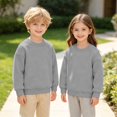 thumbnail image 6 of TIREOW Girls and Boys Sweatshirts Round Neck Long Sleeve Pullover Sweatshirt Solid Color Loose Fit Soft Casual Pullovers Top, 6 of 6