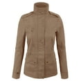 thumbnail image 2 of KOGMO Womens Zip Up Military Anorak Safari Jacket Coat, 2 of 7