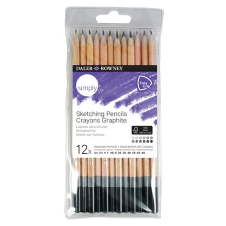 Daler-Rowney Simply Art Sketching Pencils, Graphite Pencils, 12 Piece