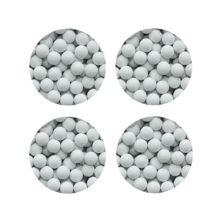 

Rateoe golf balls Printed Drink Coasters Set of 4 Leather Coasters Spill Protection for Table Desk Durable and Non Slip Leather Coaster 4 Inches Drink Mats-Round Shape