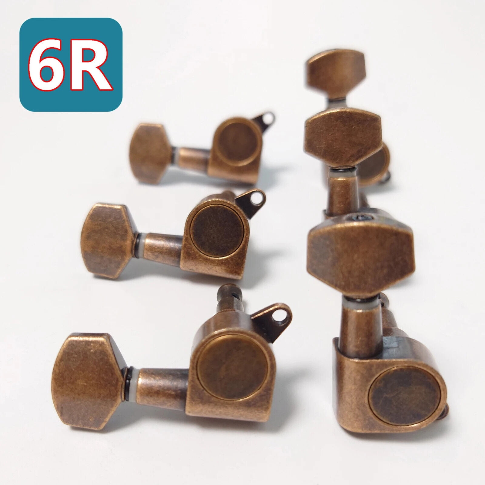 Vintage Style Guitar Tuning Pegs Red Copper for 3L3R/3L4R/4L3R/6L/6R Acoustic or Electric Guitar Tuners Replacement Parts