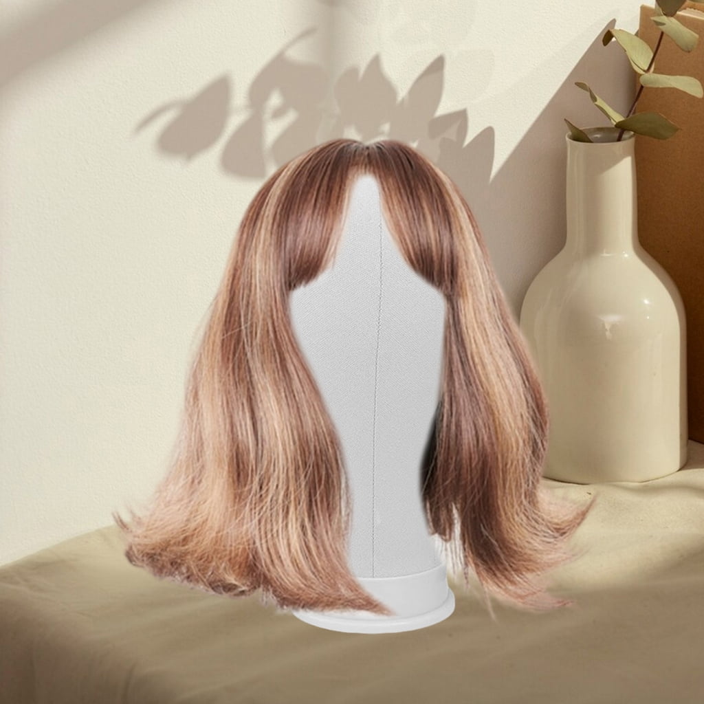 2Pcs Canvas Salon Mannequin Head For Hairdressers 21/22Inch With Mounting Hole Realistic Contouring Styling Stability
